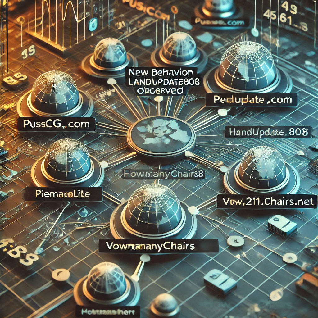 A network map showing multiple domains interconnected by arrows, resolving to the same IP address, 45[.]61.136.67, with a cyber threat theme.